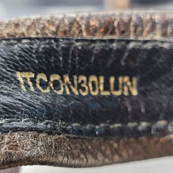 Burberry Womens Size 7.5 Metallic Bronze Leather Wedge Espadrille Thong - Picture 11 of 12